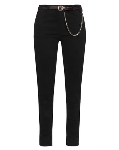 Kocca Woman Pants Black Size 32 Cotton, Elastane, Polyurethane, Polyester, Viscose