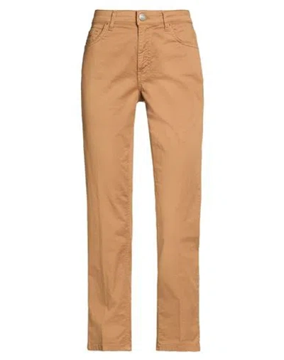 Kocca Woman Pants Brown Size 24 Cotton, Elastane
