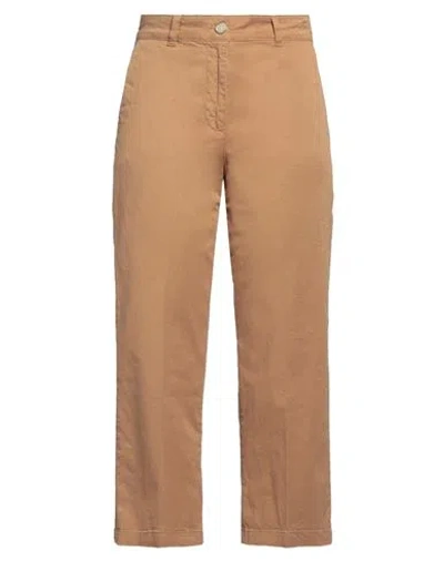 Kocca Woman Pants Brown Size 28 Cotton, Elastane