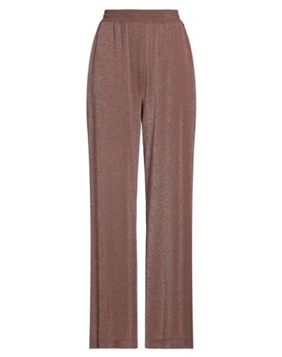 Kocca Woman Pants Brown Size M Viscose, Polyamide, Metallic Fiber, Elastane