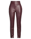 Kocca Woman Pants Burgundy Size 4 Polyurethane, Polyester In Red