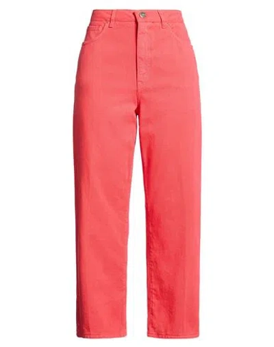Kocca Woman Pants Coral Size 25 Cotton In Multi
