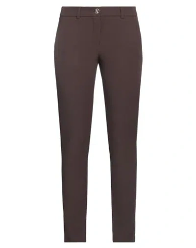 Kocca Woman Pants Dark Brown Size 10 Polyester, Elastane