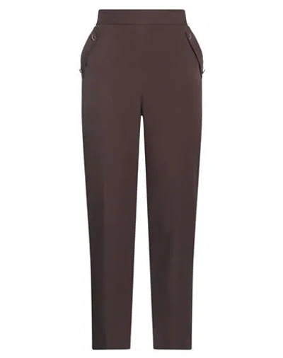 Kocca Woman Pants Dark Brown Size 10 Polyester, Elastane