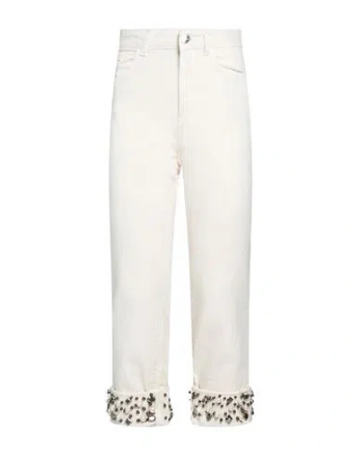 Kocca Woman Pants Ivory Size 25 Cotton, Elastane In White