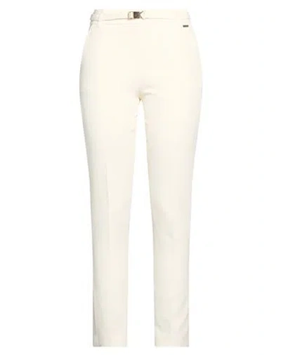 Kocca Woman Pants Ivory Size 6 Polyester, Elastane In White