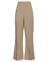 Kocca Woman Pants Khaki Size 8 Viscose, Linen In Beige