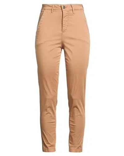 Kocca Woman Pants Light Brown Size 25 Cotton, Elastane