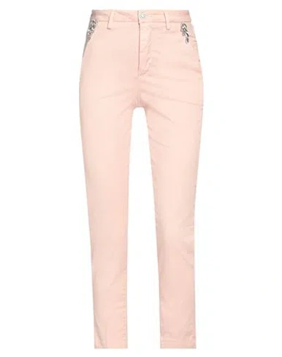 Kocca Woman Pants Light Pink Size 28 Cotton, Elastane