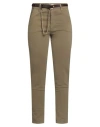 Kocca Woman Pants Military Green Size 26 Cotton, Elastane, Polyurethane, Polyester, Viscose In Green