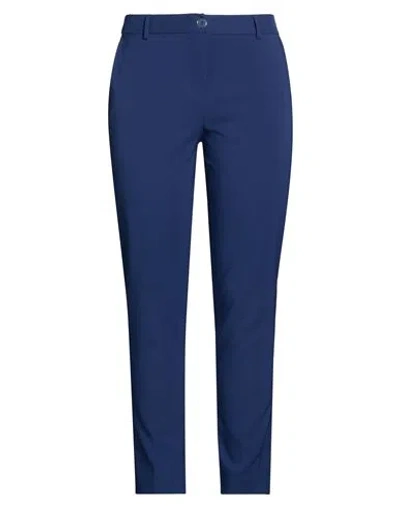 Kocca Woman Pants Navy Size 12 Polyester, Elastane In Blue