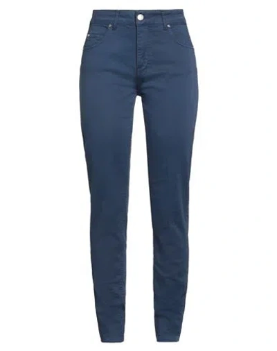 Kocca Woman Pants Navy Size 27 Cotton, Elastane In Blue