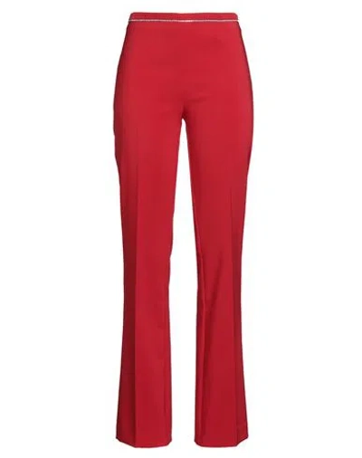 KOCCA KOCCA WOMAN PANTS RED SIZE 10 POLYESTER, ELASTANE