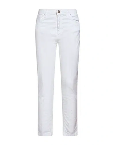 Kocca Woman Pants White Size 29 Cotton, Elastane In Multi