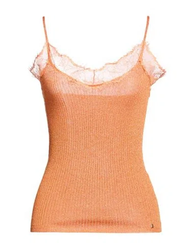Kocca Woman Top Orange Size M Viscose, Polyester, Polyamide