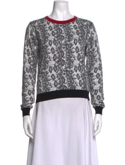 Pre-owned Koché Animal Print Crew Neck Sweatshirt In Grey