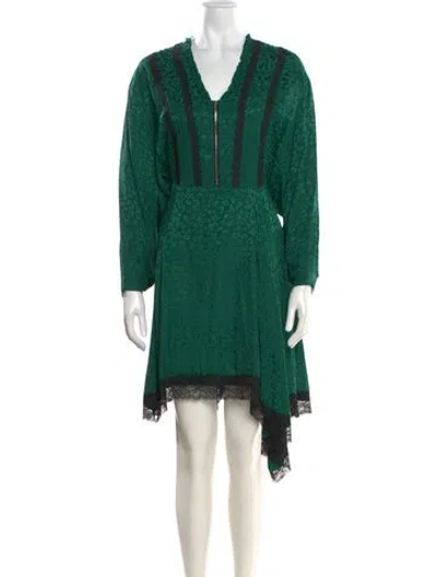 Pre-owned Koché Animal Print Mini Dress In Green