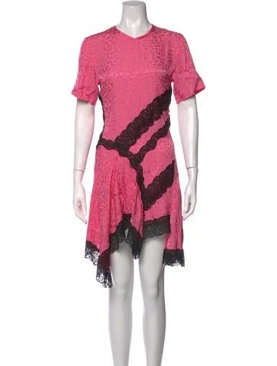 Pre-owned Koché Animal Print Mini Dress In Pink