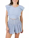 Koché Cecelia Crop Top In Sea Stripe In Multi