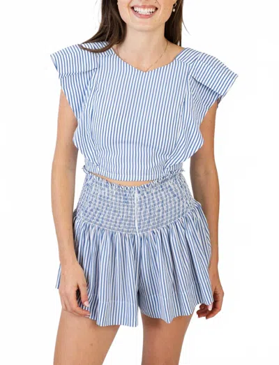 Koché Cecelia Crop Top In Sea Stripe In Multi