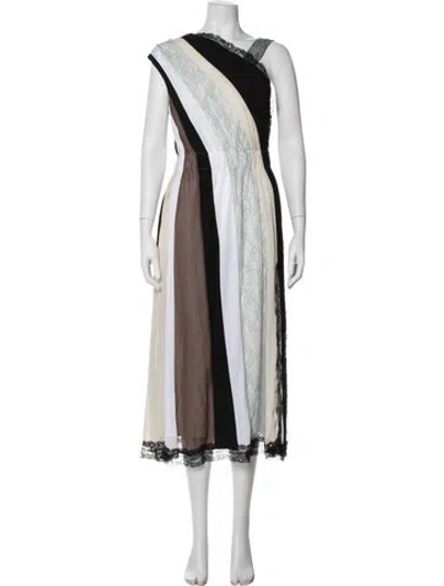 Pre-owned Koché Colorblock Pattern Midi Length Dress W/ Tags In Blue