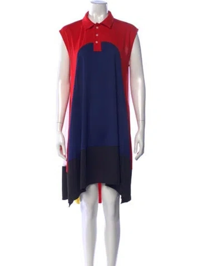 Pre-owned Koché Colorblock Pattern Mini Dress In Blue