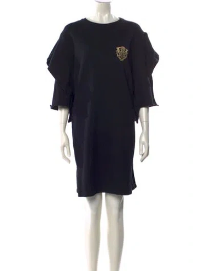 Pre-owned Koché Crew Neck Mini Dress In Black