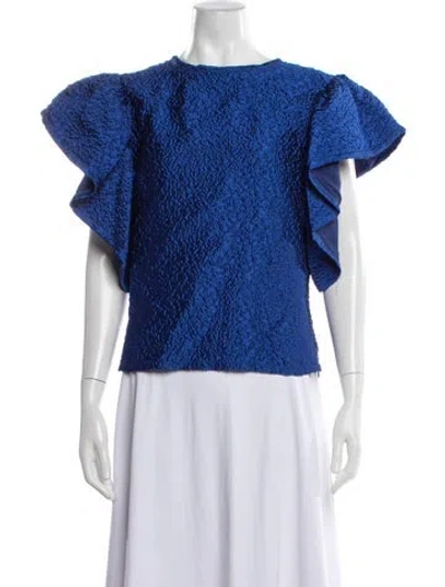 Pre-owned Koché Crew Neck Short Sleeve Top W/ Tags In Blue