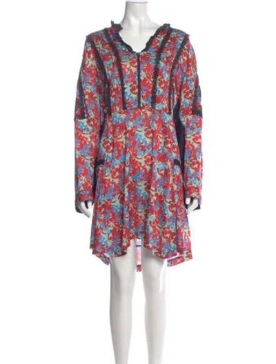 Pre-owned Koché Floral Print Knee-length Dress In Red
