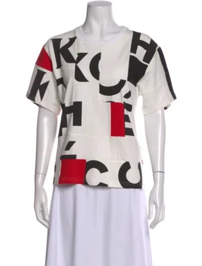 Pre-owned Koché Graphic Print Crew Neck T-shirt In White
