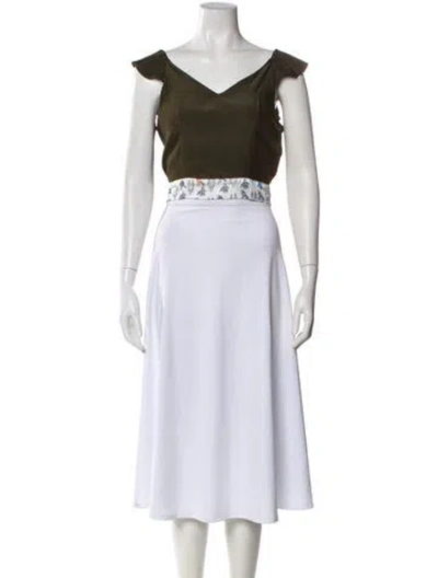 Pre-owned Koché Graphic Print V-neck Top In Green