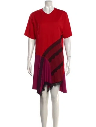 Pre-owned Koché Lace Pattern Mini Dress In Red