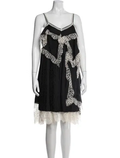 Pre-owned Koché Lace Pattern Mini Dress W/ Tags In Black