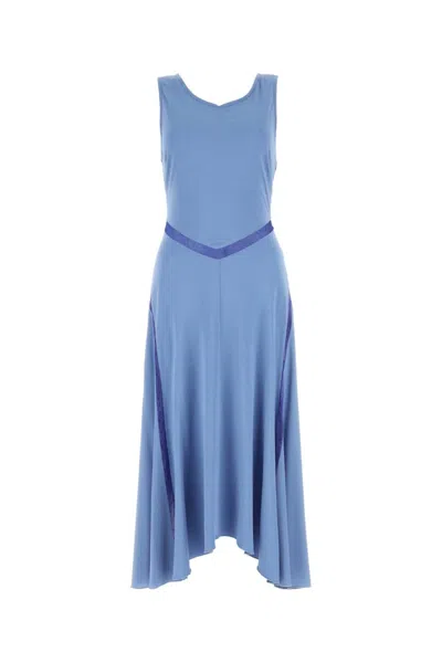 Koché Light Blue Lace-trim Sleeveless Maxi Dress