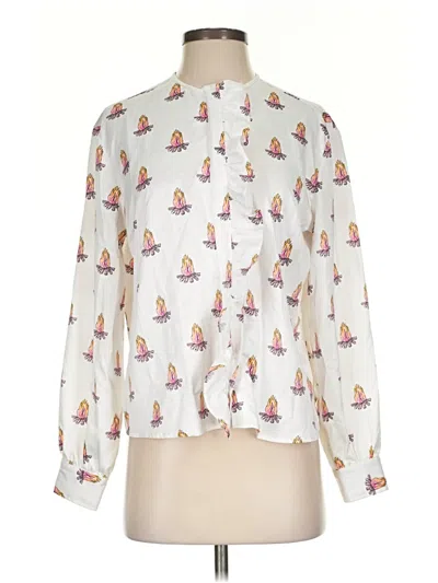 Pre-owned Koché Long Sleeve Blouse In White