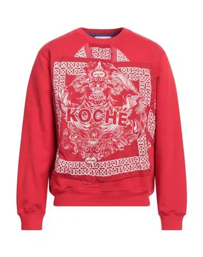 Koché Man Sweatshirt Red Size S Cotton, Elastane