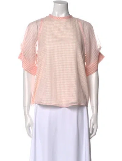 Pre-owned Koché Plaid Print Crew Neck Top In Pink