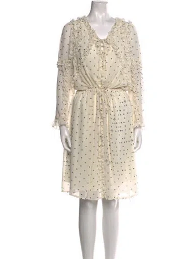 Pre-owned Koché Polka Dot Print Knee-length Dress In Neutral