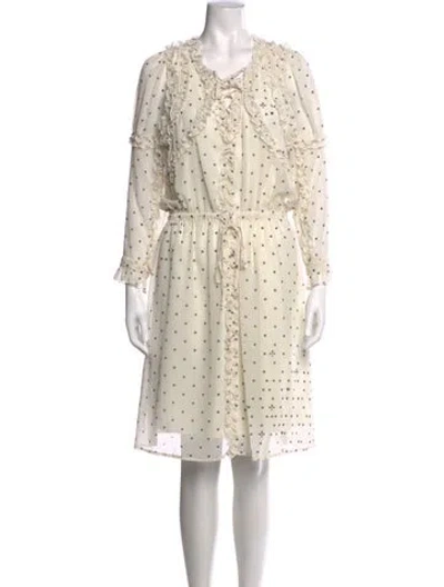 Pre-owned Koché Polka Dot Print Knee-length Dress In Neutral