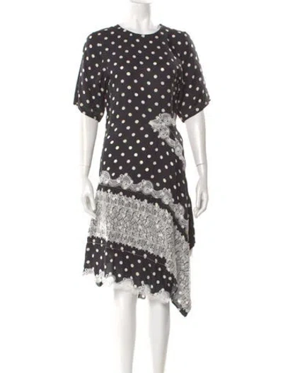 Pre-owned Koché Polka Dot Print Midi Length Dress In Black