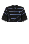 Koché Koche Embroidered Cotton Polo Shirt In Stripped