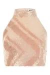 KOCHÉ POWDER PINK SEQUINS TOP