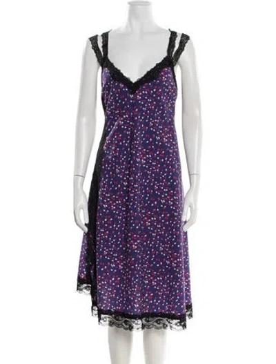 Pre-owned Koché Printed Midi Length Dress In Purple