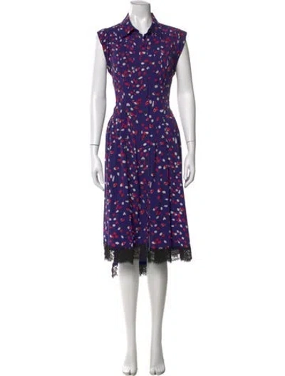Pre-owned Koché Printed Midi Length Dress In Purple