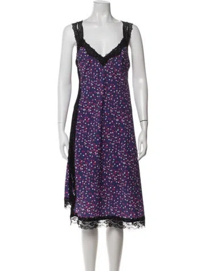 Pre-owned Koché Printed Midi Length Dress In Purple