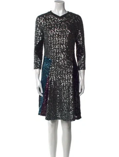 Pre-owned Koché Sequin Mini Dress In Gray