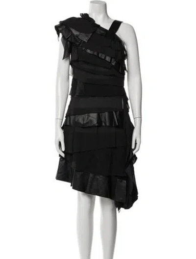 Pre-owned Koché Silk Knee-length Dress In Blue