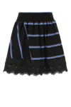 Koché Koche Embroidered Cotton Mini Skirt In Stripped