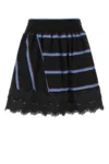 Koché Koche Embroidered Cotton Mini Skirt In Stripped