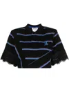 Koché Koche Embroidered Cotton Polo Shirt In Blue